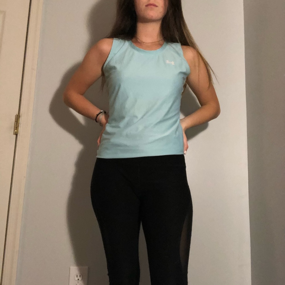 Under Armor workout tank in light blue